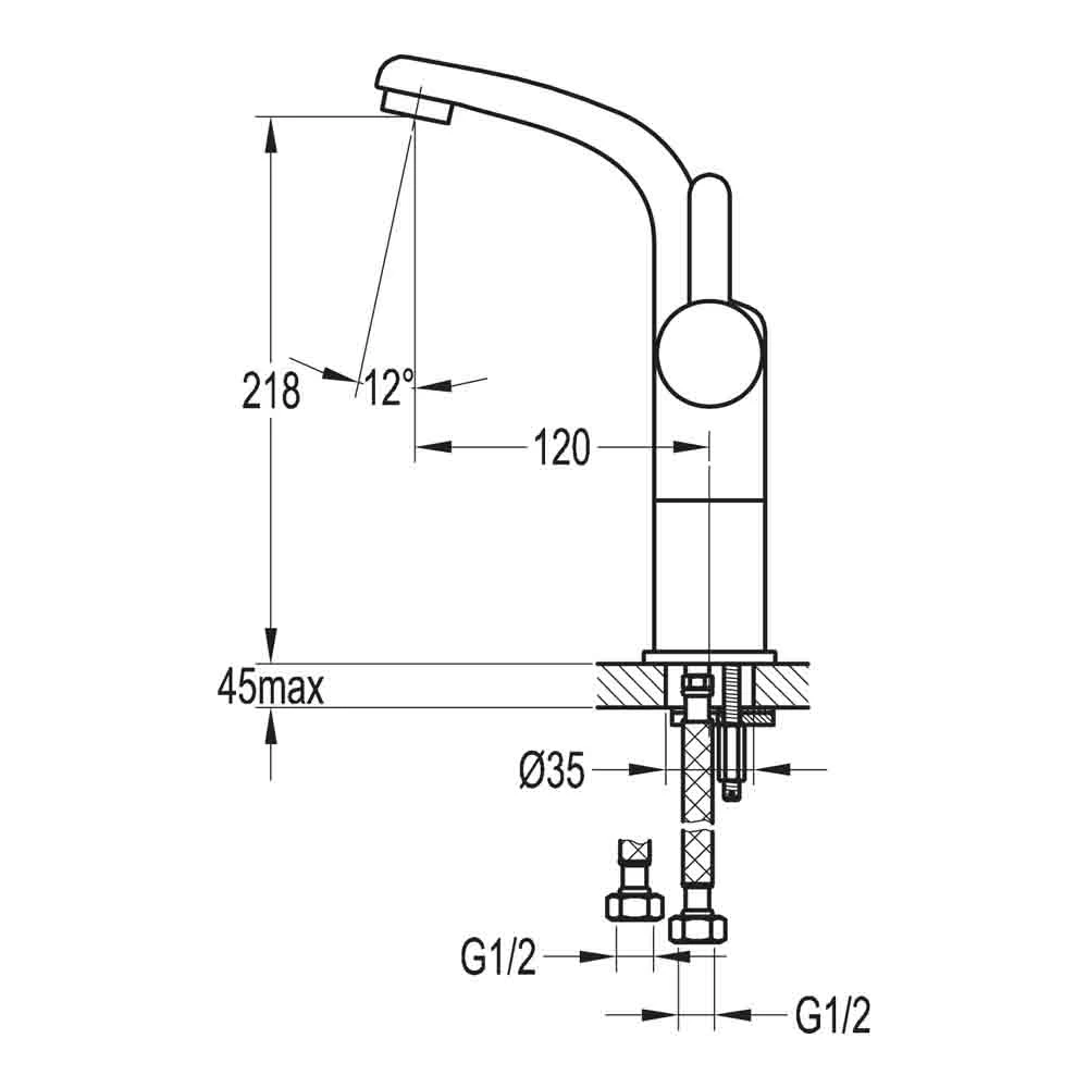 Flova Essence Mid Height Basin Mixer With Clicker Waste 4 Flova Essence Mid Height Basin Mixer With Clicker Waste - Image 2