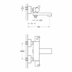 Flova Essence Exposed Thermostatic Bath & Shower Mixer With Diverter Spout 13 Flova Essence Exposed Thermostatic Bath & Shower Mixer With Diverter Spout -TAP WAREHOUSE Shop flova size drawing estbsmwm