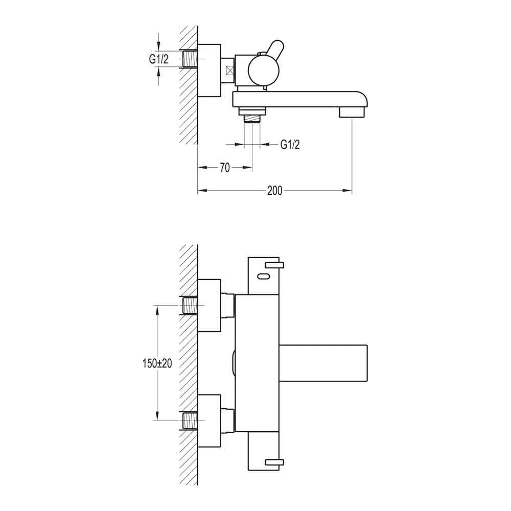 Flova Essence Exposed Thermostatic Bath & Shower Mixer With Diverter Spout 8 Flova Essence Exposed Thermostatic Bath & Shower Mixer With Diverter Spout - Image 6
