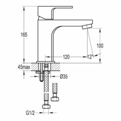 Flova Smart Mono Basin Mixer With Clicker Waste 7 Flova Smart Mono Basin Mixer With Clicker Waste -TAP WAREHOUSE Shop flova size drawing smbas