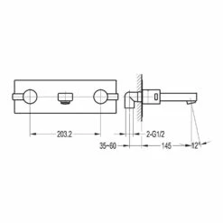 Flova STR8 Concealed Wall Mounted Double Lever Basin Mixer With Clicker Waste -TAP WAREHOUSE Shop flova size drawing st3hwmbas