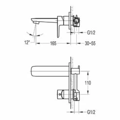 Flova Urban Wall Mounted Basin Mixer With Clicker Waste 7 Flova Urban Wall Mounted Basin Mixer With Clicker Waste -TAP WAREHOUSE Shop flova size drawing ur2hwmbas