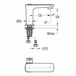 Flova Urban Mono Basin Mixer With Clicker Waste -TAP WAREHOUSE Shop flova size drawing urbas