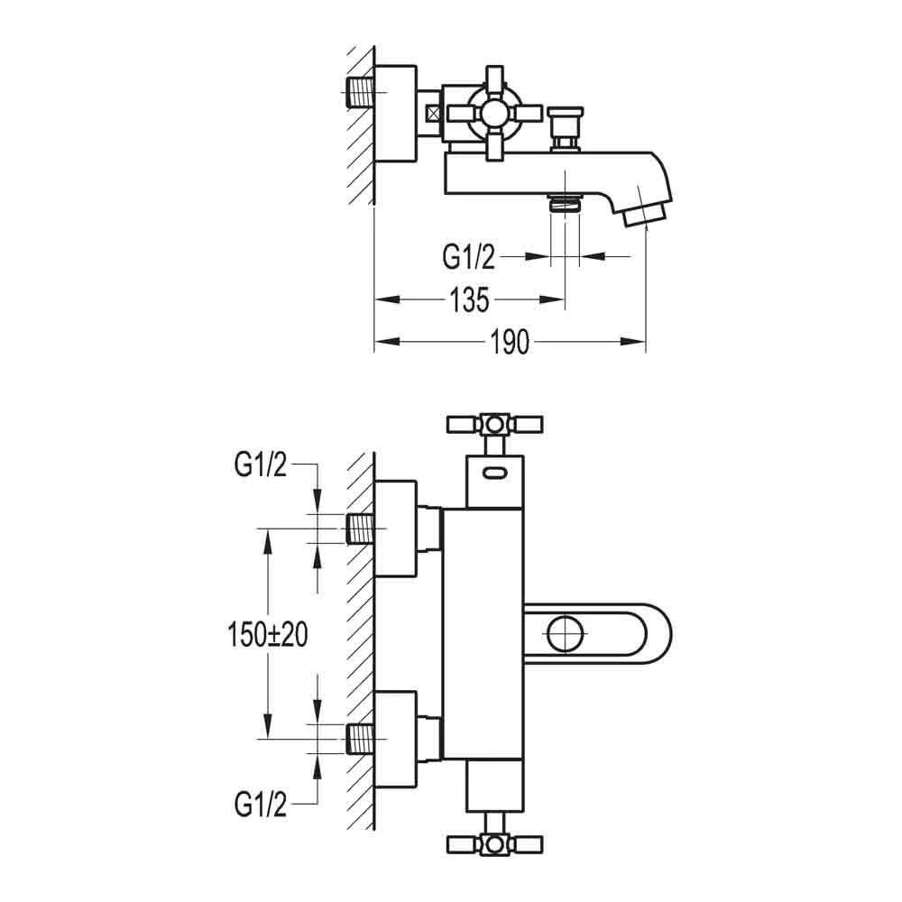Flova XL Exposed Thermostatic Bath Shower Mixer Valve 5 Flova XL Exposed Thermostatic Bath Shower Mixer Valve - Image 3