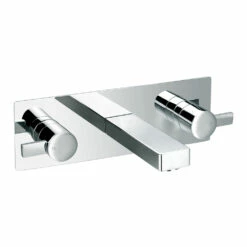 Flova STR8 Concealed Wall Mounted Double Lever Basin Mixer With Clicker Waste