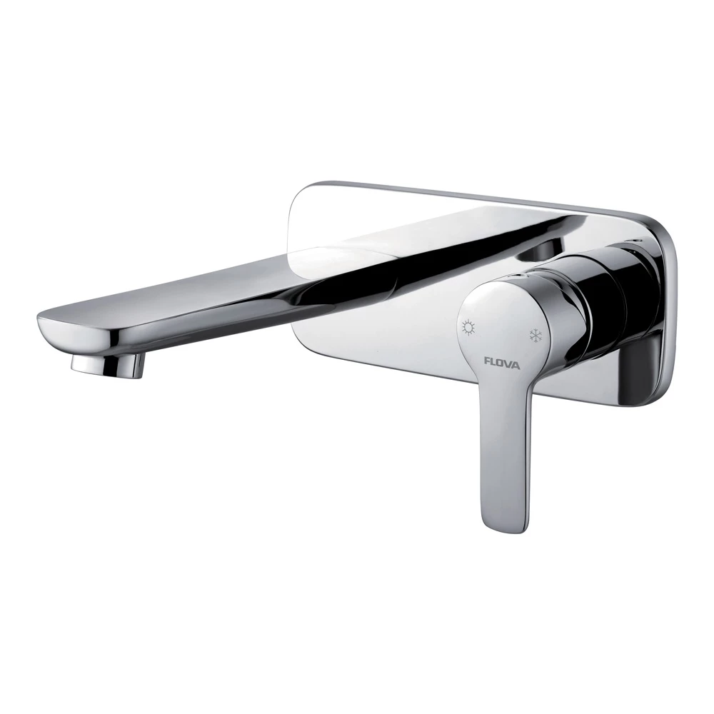 Flova Urban Wall Mounted Basin Mixer With Clicker Waste 3 Flova Urban Wall Mounted Basin Mixer With Clicker Waste