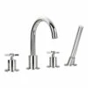Flova XL 4 Hole Deck Mounted Bath Shower Mixer With Pull Out Handset -TAP WAREHOUSE Shop flova xl4hbsm