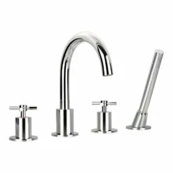 Flova XL 4 Hole Deck Mounted Bath Shower Mixer With Pull Out Handset