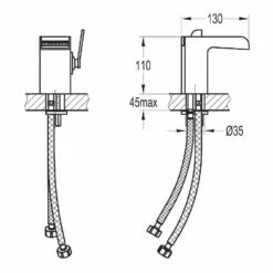 Flova Cascade Waterfall Mono Basin Mixer With Clicker Waste -TAP WAREHOUSE Shop flovacascade cabas tech