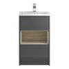 Hudson Reed Coast 500mm Floor Standing Vanity Unit And Basin - Grey Gloss -TAP WAREHOUSE Shop fmc874 nvm012 furniture cutout