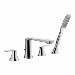 Flova Fusion 4 Hole Deck Mounted Bath Shower Mixer With Pull Out Handset -TAP WAREHOUSE Shop fn4hbsm flova fusion bath shower mixers