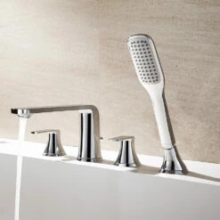 Flova Fusion 4 Hole Deck Mounted Bath Shower Mixer With Pull Out Handset