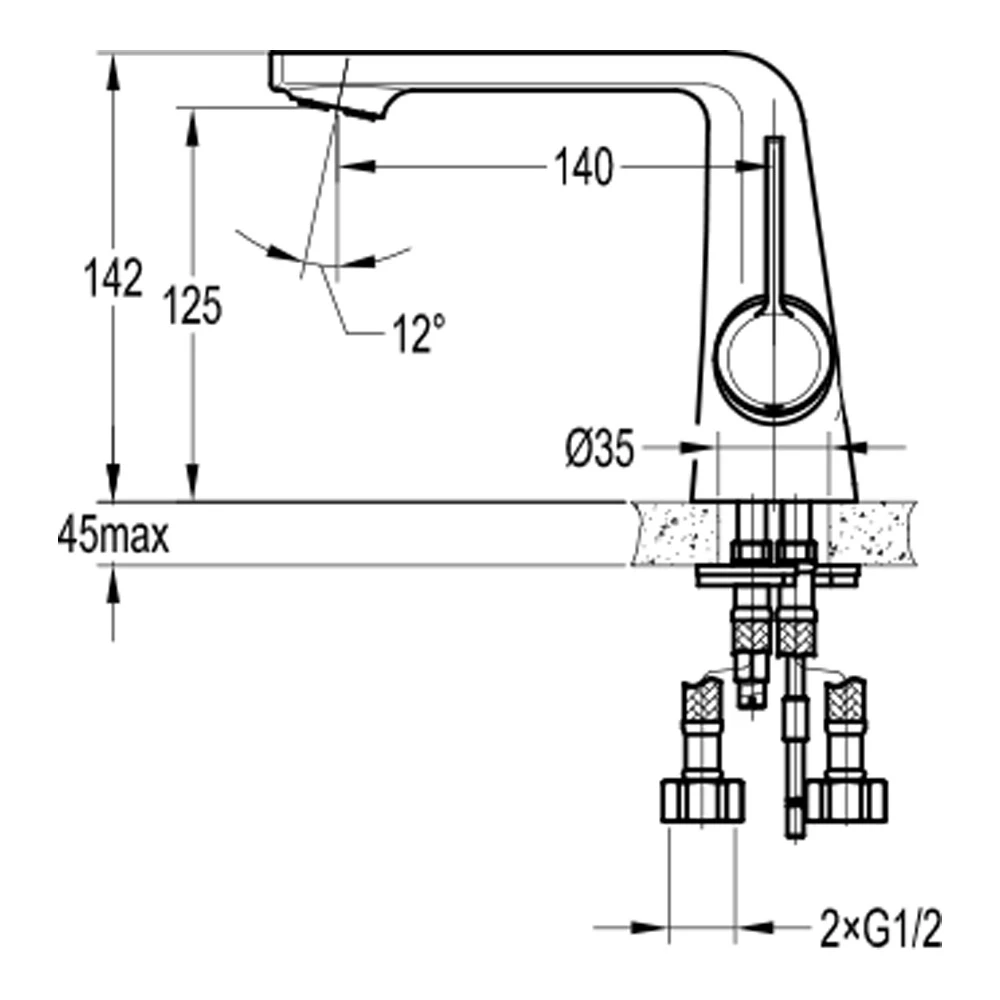 Flova Fusion Mono Basin Mixer With Clicker Waste 6 Flova Fusion Mono Basin Mixer With Clicker Waste - Image 4