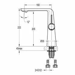 Flova Fusion Tall Mono Basin Mixer With Clicker Waste -TAP WAREHOUSE Shop fntbas flova fusion tall basin mixers techimage