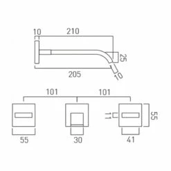 Vado Geo Wall Mounted 3 Hole Basin Mixer With 220mm Spout 5 Vado Geo Wall Mounted 3 Hole Basin Mixer With 220mm Spout -TAP WAREHOUSE Shop geo 109 220 tech