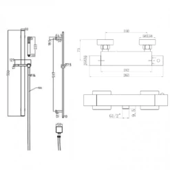 Graham Thermostatic Bar Shower Valve & Slide Rail Kit 7 Graham Thermostatic Bar Shower Valve & Slide Rail Kit -TAP WAREHOUSE Shop graham bar shower valve and rail kit tech