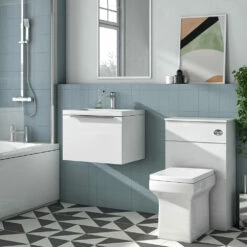 Harbour Alchemy 500 WC Unit - Gloss White 11 Harbour Alchemy 500 WC Unit - Gloss White -TAP WAREHOUSE Shop harbou alchemy 500mm gloss white vanityu unit chrome handle lifestyle2 1