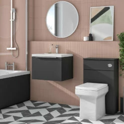 Harbour Alchemy 500 WC Unit - Gloss White 12 Harbour Alchemy 500 WC Unit - Gloss White -TAP WAREHOUSE Shop harbou alchemy 500mm matt grey vanity unit chrome handle lifestyle2 1