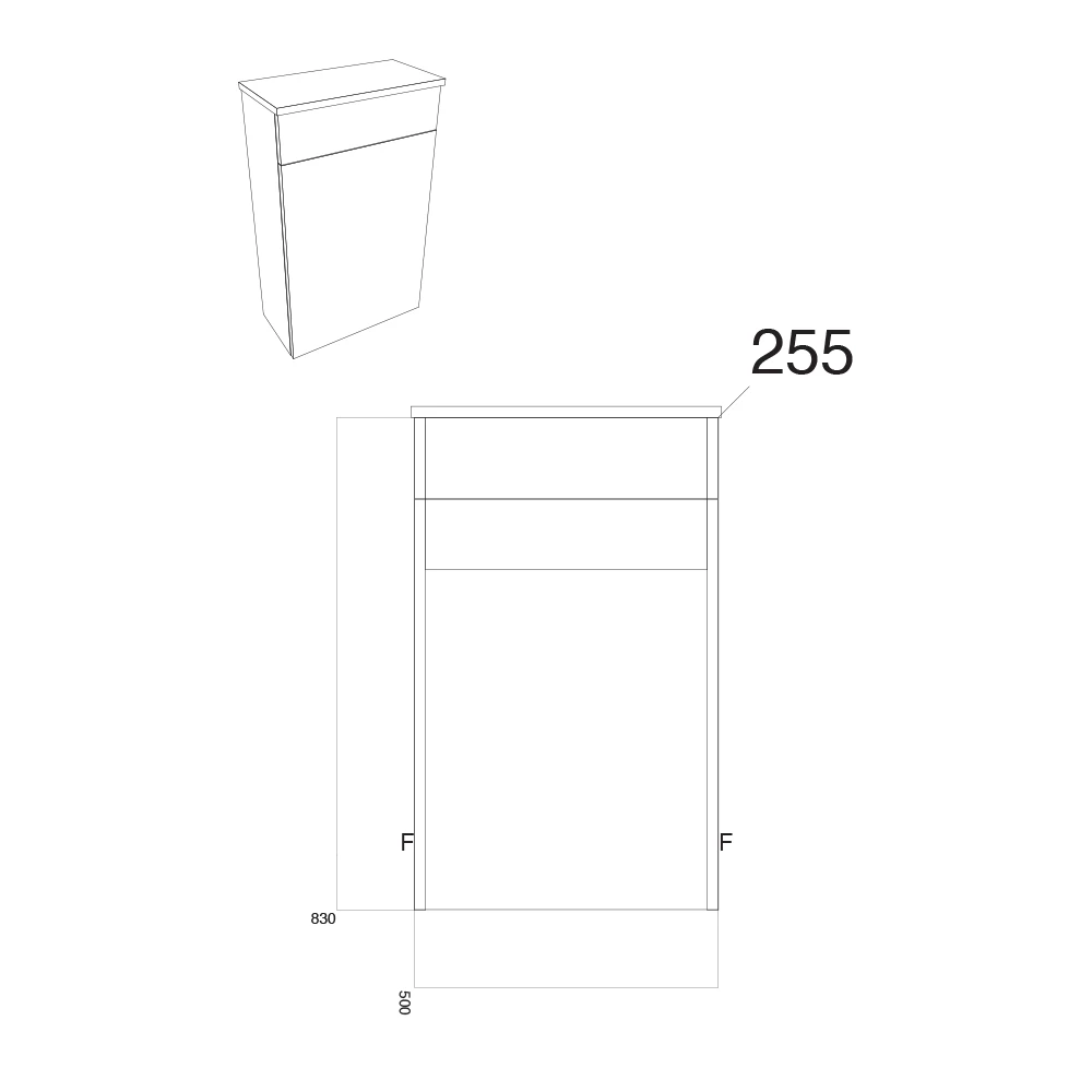 Harbour Alchemy 500 WC Unit - Gloss White 9 Harbour Alchemy 500 WC Unit - Gloss White - Image 7