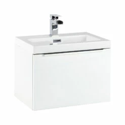 Harbour Alchemy 500mm Wall Hung Vanity Unit & Basin - Gloss White -TAP WAREHOUSE Shop harbour alchemy 500mm gloss white vanity unit cutout