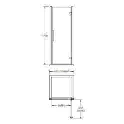 Harbour Alchemy 8mm Easy Clean Hinged Shower Door 700mm & Side Panel 900mm 10 Harbour Alchemy 8mm Easy Clean Hinged Shower Door 700mm & Side Panel 900mm -TAP WAREHOUSE Shop harbour alchemy 8mm hinged shower door technical drawing