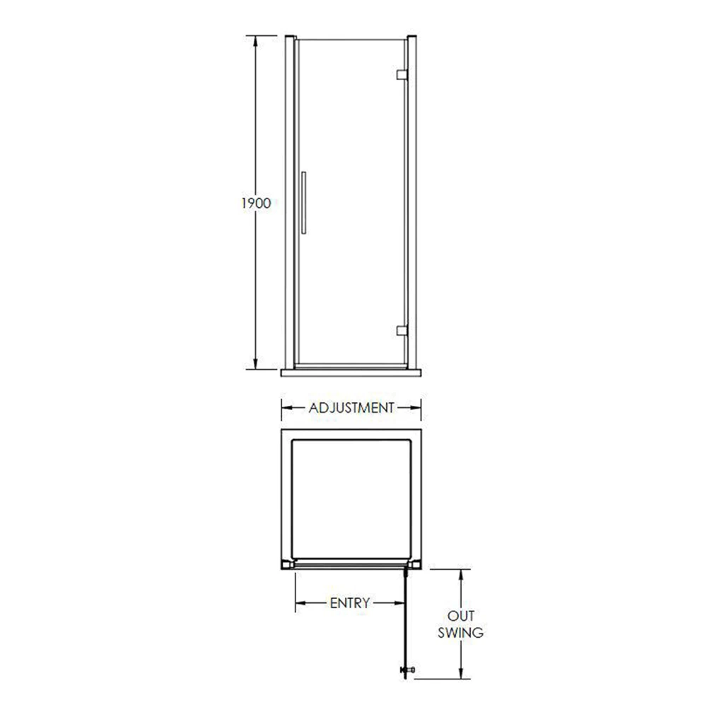 Harbour Alchemy 8mm Easy Clean Hinged Shower Door 700mm & Side Panel 900mm 6 Harbour Alchemy 8mm Easy Clean Hinged Shower Door 700mm & Side Panel 900mm - Image 5
