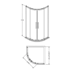 Harbour Alchemy 8mm Easy Clean Quadrant Shower Enclosure - 900mm 13 Harbour Alchemy 8mm Easy Clean Quadrant Shower Enclosure - 900mm -TAP WAREHOUSE Shop harbour alchemy 8mm quadrant shower enclosure technical drawing