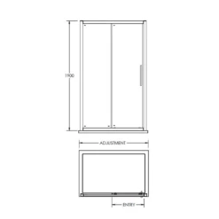 Harbour Alchemy 8mm Easy Clean Sliding Shower Door 1100mm & Side Panel 760mm -TAP WAREHOUSE Shop harbour alchemy 8mm sliding shower door technical drawing