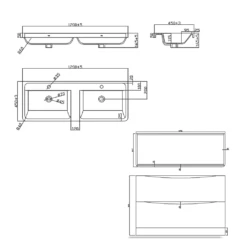 Harbour Clarity 1200mm Floorstanding Vanity Unit & Double Basin - Gloss White 15 Harbour Clarity 1200mm Floorstanding Vanity Unit & Double Basin - Gloss White -TAP WAREHOUSE Shop harbour clarity 1200 floor unit basin tech drawing