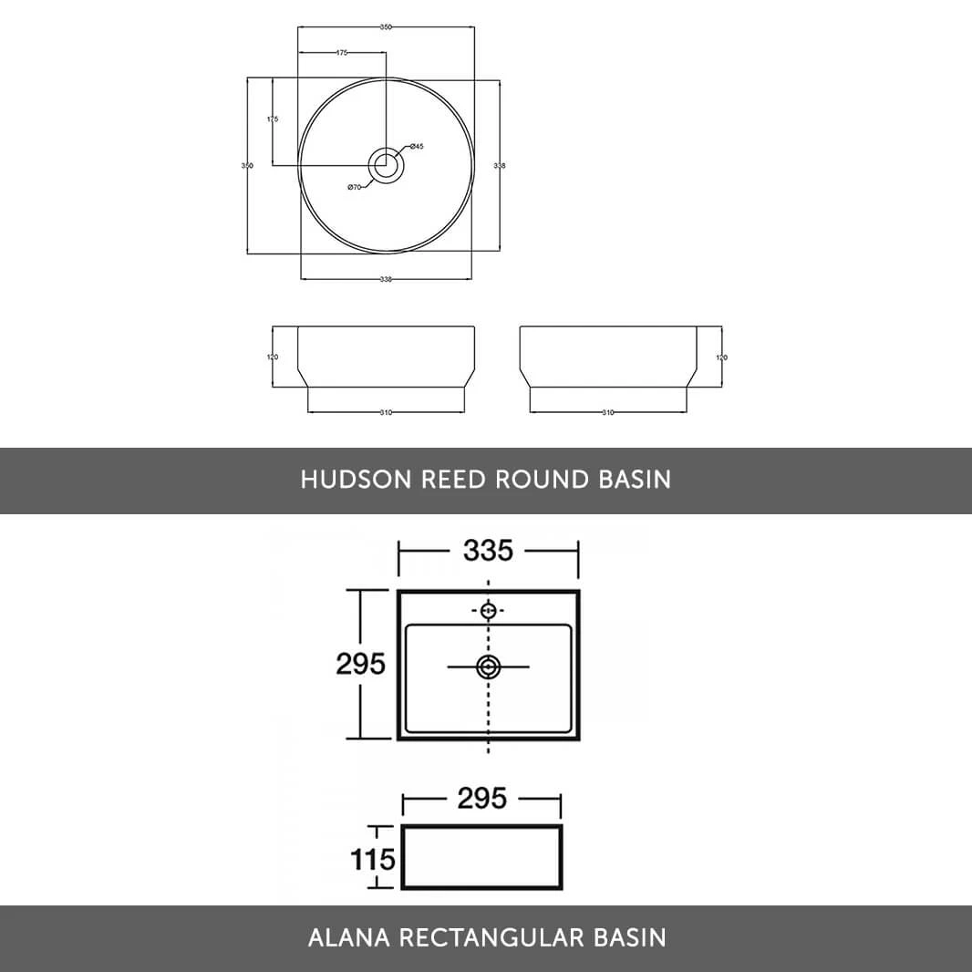 Harbour Clarity 500mm Wall Mounted Vanity Unit & Countertop - Gloss White - Hudson Reed Round Basin 9 Harbour Clarity 500mm Wall Mounted Vanity Unit & Countertop - Gloss White - Hudson Reed Round Basin - Image 7