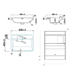 Harbour Clarity 600mm Floorstanding Vanity Unit & Basin - Bardolino Driftwood Oak 17 Harbour Clarity 600mm Floorstanding Vanity Unit & Basin - Bardolino Driftwood Oak -TAP WAREHOUSE Shop harbour clarity 600 floor unit basin tech drawing