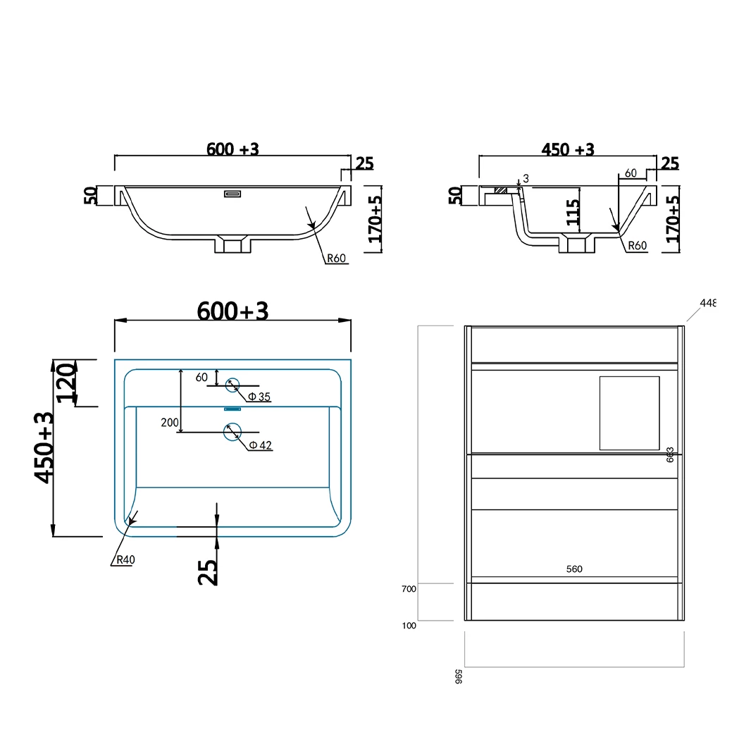 Harbour Clarity 600mm Floorstanding Vanity Unit & Basin - Bardolino Driftwood Oak 10 Harbour Clarity 600mm Floorstanding Vanity Unit & Basin - Bardolino Driftwood Oak - Image 8
