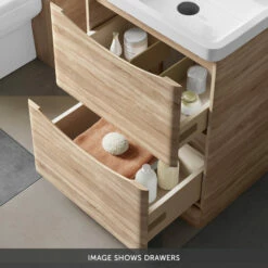 Harbour Clarity 600mm Floorstanding Vanity Unit & Countertop - Matt Graphite Grey - Vellamo 460mm Basin -TAP WAREHOUSE Shop harbour clarity 600mm floorstanding vanity unit driftwood oak drawers bottom banner