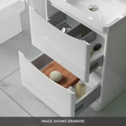 Harbour Clarity 600mm Floorstanding Vanity Unit & Countertop - Matt Graphite Grey - Vellamo 460mm Basin -TAP WAREHOUSE Shop harbour clarity 600mm floorstanding vanity unit gloss white drawers bottom banner