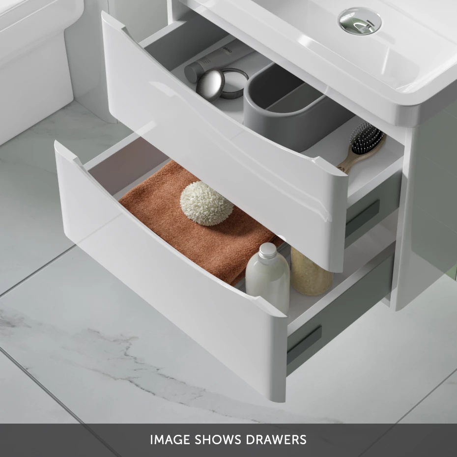 Harbour Clarity 600mm Wall Mounted Vanity Unit & Countertop - Gloss White 7 Harbour Clarity 600mm Wall Mounted Vanity Unit & Countertop - Gloss White - Image 5