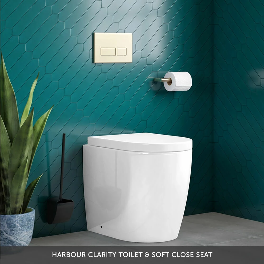 Vellamo Aspire 1100mm Gloss White 2 Door Combination Ceramic Basin & Toilet Unit With Matt Black Handles & Overflow - Harbour Clarity Toilet 15 Vellamo Aspire 1100mm Gloss White 2 Door Combination Ceramic Basin & Toilet Unit With Matt Black Handles & Overflow - Harbour Clarity Toilet - Image 13