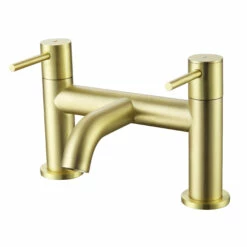 Harbour Clarity Brushed Brass Deck Mounted Bath Filler -TAP WAREHOUSE Shop harbour clarity brushed brass bath filler cutout