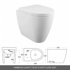Emily 1100mm Combination Bathroom Toilet & Sink Unit With Minimalist Basin - White Gloss 22 Emily 1100mm Combination Bathroom Toilet & Sink Unit With Minimalist Basin - White Gloss -TAP WAREHOUSE Shop harbour clarity btw toilet technical drawing 2 1