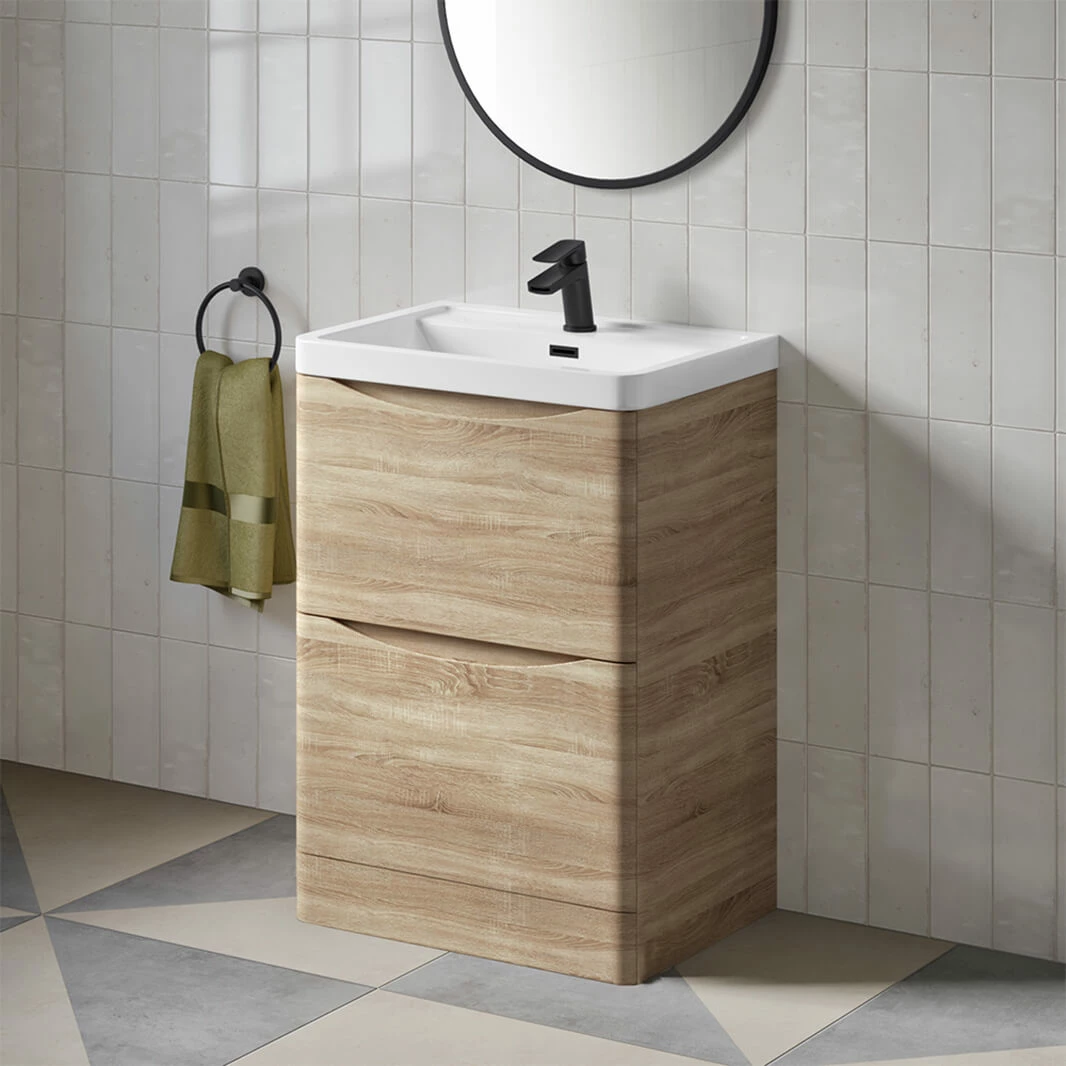 Harbour Clarity 600mm Floorstanding Vanity Unit & Basin - Bardolino Driftwood Oak 3 Harbour Clarity 600mm Floorstanding Vanity Unit & Basin - Bardolino Driftwood Oak