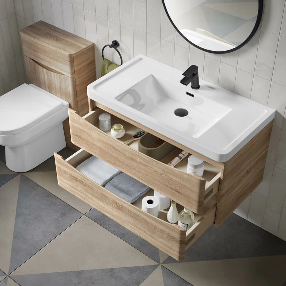 Harbour Clarity 900mm Wall Hung Vanity Unit & Basin - Indigo Blue 10 Harbour Clarity 900mm Wall Hung Vanity Unit & Basin - Indigo Blue - Image 8