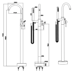 Harbour Clarity Floorstanding Bath Shower Mixer - Brushed Brass 7 Harbour Clarity Floorstanding Bath Shower Mixer - Brushed Brass -TAP WAREHOUSE Shop harbour clarity freestanding bath shower mixer brushed brass tech