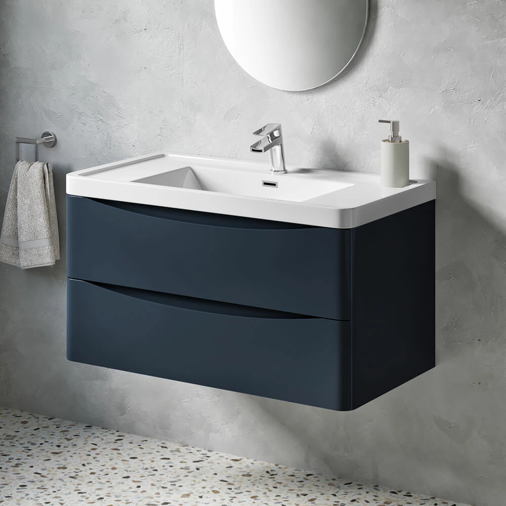 Harbour Clarity 900mm Wall Hung Vanity Unit & Basin - Indigo Blue 7 Harbour Clarity 900mm Wall Hung Vanity Unit & Basin - Indigo Blue - Image 5