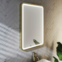 Harbour Clarity LED Illuminated Brushed Brass Framed Mirror With Demister Pad - 500 X 700mm 15 Harbour Clarity LED Illuminated Brushed Brass Framed Mirror With Demister Pad - 500 X 700mm -TAP WAREHOUSE Shop harbour clarity led illuminated mirror brushed brass 500 700 6