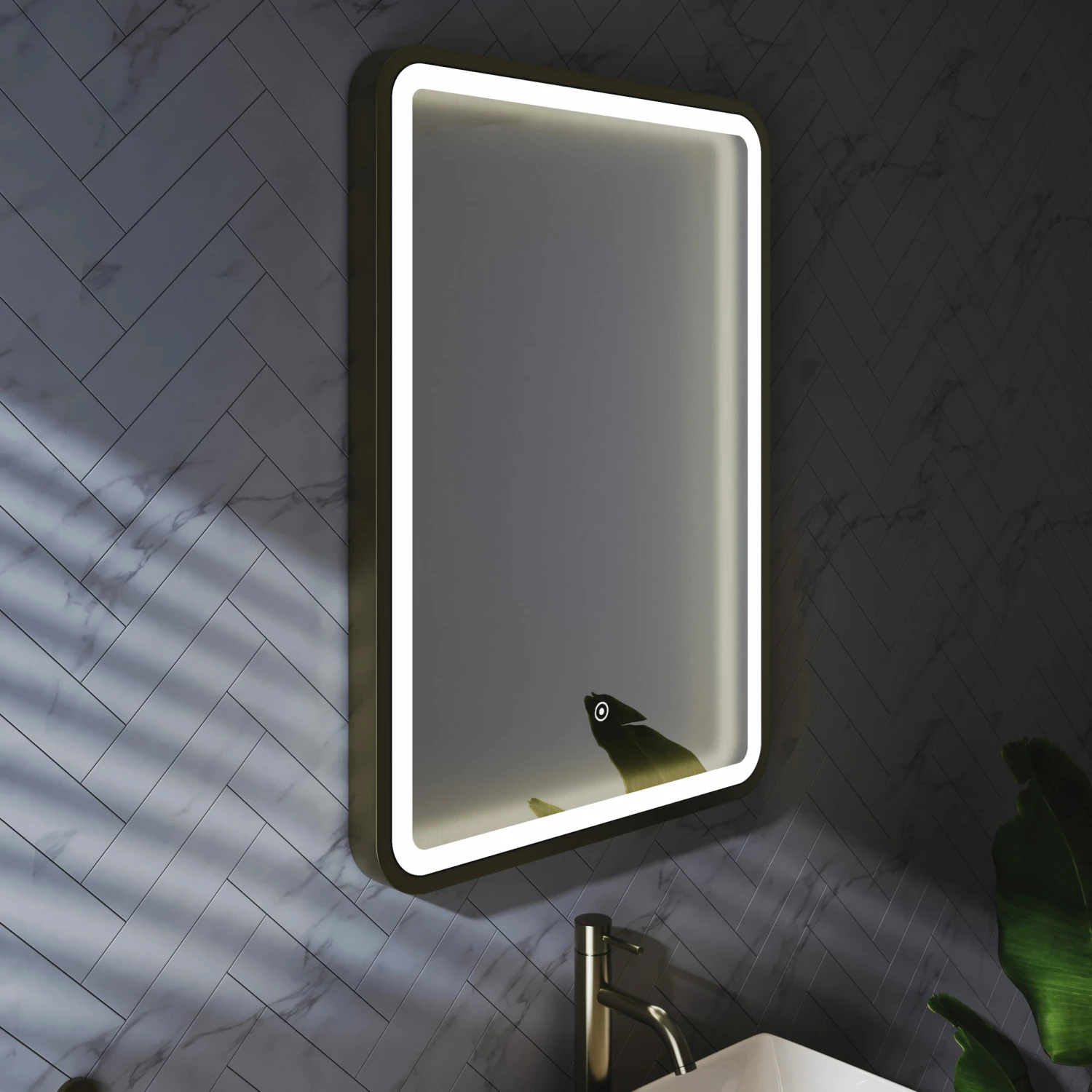 Harbour Clarity LED Illuminated Brushed Brass Framed Mirror With Demister Pad - 500 X 700mm 7 Harbour Clarity LED Illuminated Brushed Brass Framed Mirror With Demister Pad - 500 X 700mm - Image 5