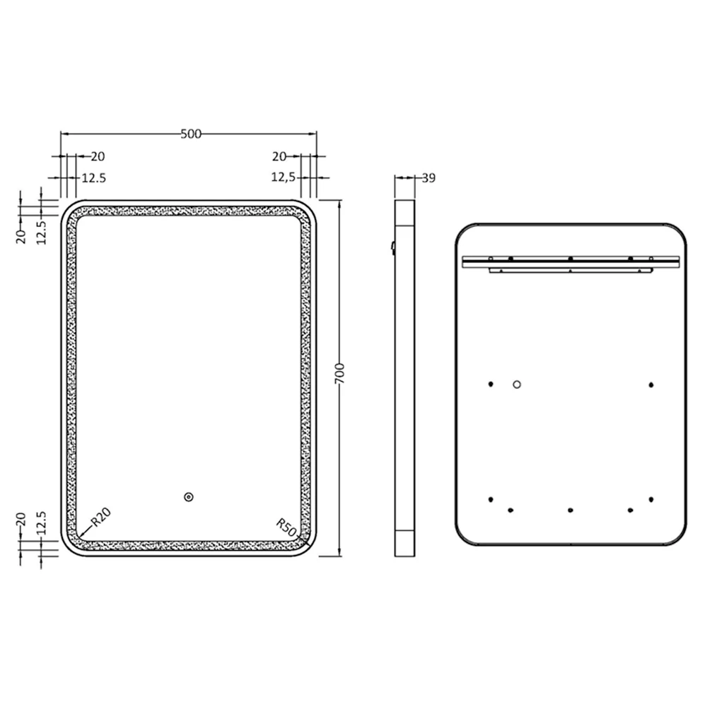 Harbour Clarity LED Illuminated Brushed Brass Framed Mirror With Demister Pad - 500 X 700mm 12 Harbour Clarity LED Illuminated Brushed Brass Framed Mirror With Demister Pad - 500 X 700mm - Image 10