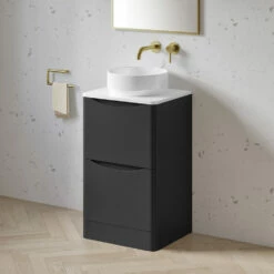 Harbour Clarity 500mm Floorstanding Vanity Unit & Countertop - Gloss White