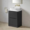 Harbour Clarity 600mm Floorstanding Vanity Unit & Countertop - Matt Graphite Grey - Vellamo 460mm Basin