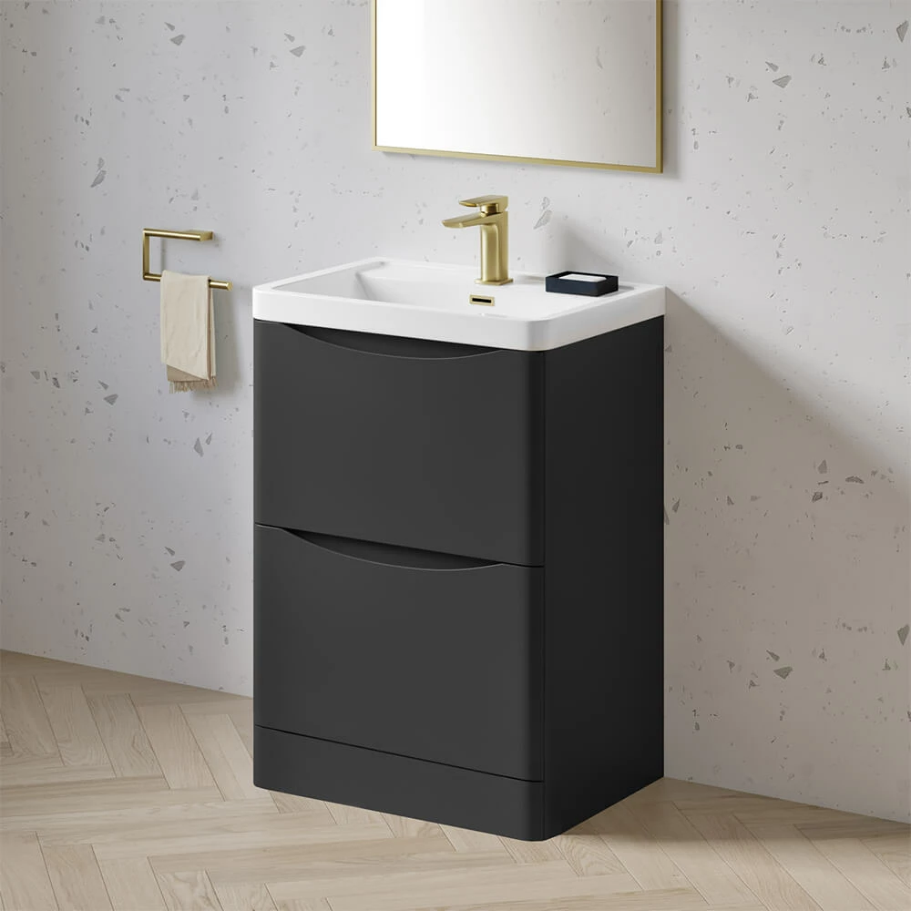 Harbour Clarity 600mm Floorstanding Vanity Unit & Basin - Bardolino Driftwood Oak 5 Harbour Clarity 600mm Floorstanding Vanity Unit & Basin - Bardolino Driftwood Oak - Image 3