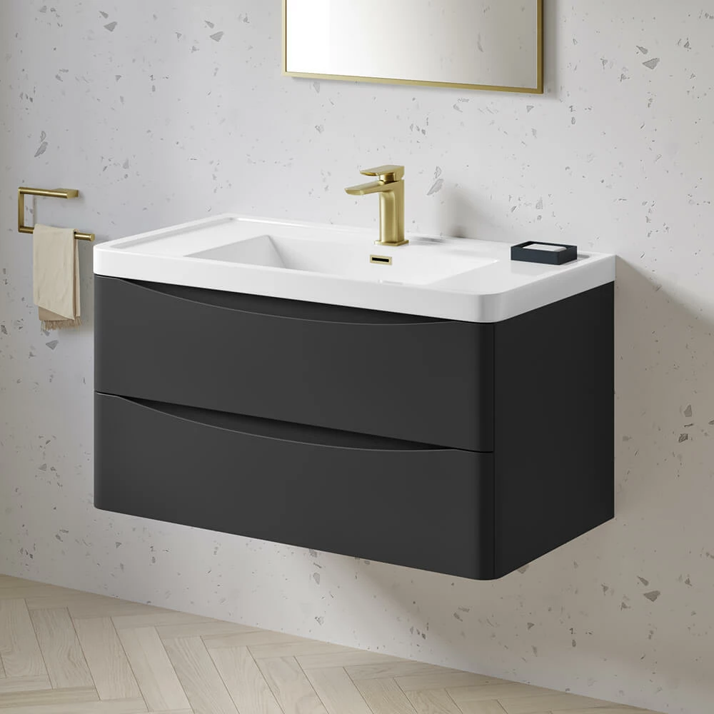 Harbour Clarity 900mm Wall Hung Vanity Unit & Basin - Indigo Blue 5 Harbour Clarity 900mm Wall Hung Vanity Unit & Basin - Indigo Blue - Image 3