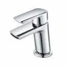 Vellamo Poise Mini Mono Basin Mixer With Push Waste - Chrome -TAP WAREHOUSE Shop harbour clarity mini basin mixer cutout